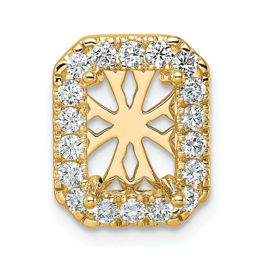 14k 1/2 carat Lab Grown Diamond VS/SI+ G+ Semi Mount Halo Chain Slide Pendant