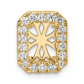 14k 2 1/2 carat Lab Grown Diamond VS/SI+ G+ Radiant Complete Halo Chain Slide Pendant