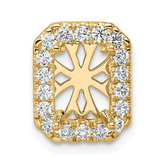 14k 2 1/2 carat Lab Grown Diamond VS/SI+ G+ Radiant Complete Halo Chain Slide Pendant