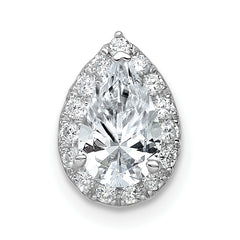 14k 2 3/8 carat Lab Grown Diamond VS/SI+ G+ Pear Complete Halo Chain Slide Pendant