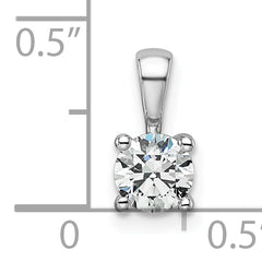 14k White Gold 1/2 carat Certified Lab Grown Diamond VS+ F+ Round Complete Four Prong Pendant