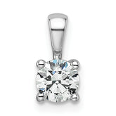 14k White Gold 1/2 carat Lab Grown Diamond VS/SI+ G+ Round Complete Four Prong Pendant