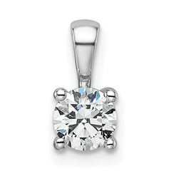 14k White Gold 1/2 carat Lab Grown Diamond VS/SI+ G+ Round Complete Four Prong Pendant