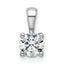 14k White Gold 1/2 carat Lab Grown Diamond VS+ F+ Round Complete Four Prong Pendant