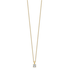 14k 1/2 carat Lab Grown Diamond VS/SI+ G+ Round Complete 18 inch Four Prong Pendant Necklace