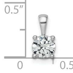 14k White Gold 3/4 carat Certified Lab Grown Diamond VS/SI+ G+ Round Complete Four Prong Pendant