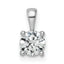 14k White Gold 3/4 carat Lab Grown Diamond VS+ F+ Round Complete Four Prong Pendant