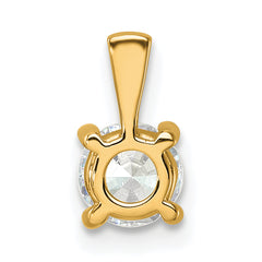 14k 3/4 carat Lab Grown Diamond VS+ F+ Round Complete Four Prong Pendant