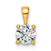 14k 3/4 carat Lab Grown Diamond VS+ F+ Round Complete Four Prong Pendant