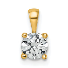 14k 3/4 carat Certified Lab Grown Diamond VS+ F+ Round Complete Four Prong Pendant