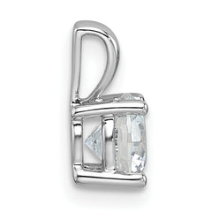 14k White Gold 1 carat Certified Lab Grown Diamond VS+ F+ Round Complete Four Prong Pendant