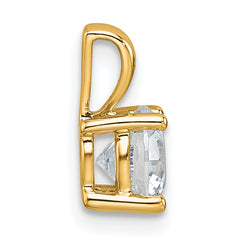 14k 1 carat Lab Grown Diamond VS+ F+ Round Complete Four Prong Pendant