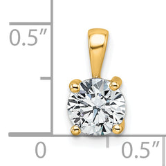 14k 1 carat Lab Grown Diamond VS+ F+ Round Complete Four Prong Pendant