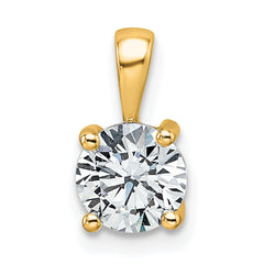 14k 1 carat Certified Lab Grown Diamond VS+ F+ Round Complete Four Prong Pendant