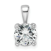 14k White Gold 1 1/2 carat Certified Lab Grown Diamond VS/SI+ G+ Round Complete Four Prong Pendant