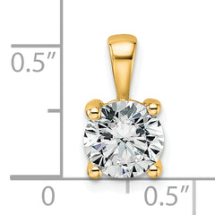 14k 1 1/2 carat Certified Lab Grown Diamond VS+ F+ Round Complete Four Prong Pendant