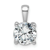 14k White Gold 2 carat Certified Lab Grown Diamond VS+ F+ Round Complete Four Prong Pendant