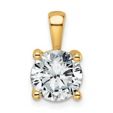 14k 2 carat Certified Lab Grown Diamond VS+ F+ Round Complete Four Prong Pendant
