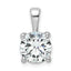14k White Gold 2 1/2 carat Certified Lab Grown Diamond VS+ F+ Round Complete Four Prong Pendant