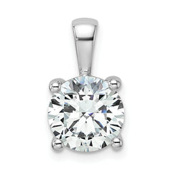 14k White Gold 2 1/2 carat Certified Lab Grown Diamond VS+ F+ Round Complete Four Prong Pendant