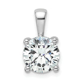 14k White Gold 2 1/2 carat Lab Grown Diamond VS/SI+ G+ Round Complete Four Prong Pendant