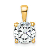 14k 2 1/2 carat Lab Grown Diamond VS/SI+ G+ Round Complete Four Prong Pendant