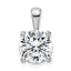 14k White Gold 4 carat Certified Lab Grown Diamond VS/SI+ G+ Round Complete Four Prong Pendant