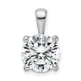 14k White Gold 4 carat Certified Lab Grown Diamond VS+ F+ Round Complete Four Prong Pendant