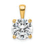 14k 4 carat Certified Lab Grown Diamond VS/SI+ G+ Round Complete Four Prong Pendant