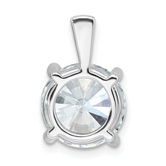 14k White Gold 5 carat Lab Grown Diamond VS/SI+ G+ Round Complete Four Prong Pendant