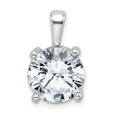 14k White Gold 5 carat Lab Grown Diamond VS/SI+ G+ Round Complete Four Prong Pendant