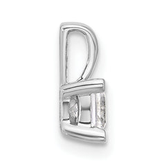 14k White Gold 1/2 carat Certified Lab Grown Diamond VS+ F+ Princess Complete Four Prong Pendant