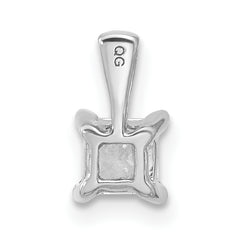 14k White Gold 1/2 carat Certified Lab Grown Diamond VS+ F+ Princess Complete Four Prong Pendant