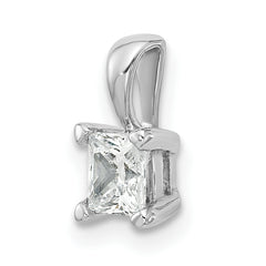 14k White Gold 1/2 carat Lab Grown Diamond VS+ F+ Princess Complete Four Prong Pendant