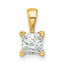 14k 1/2 carat Lab Grown Diamond VS/SI+ G+ Princess Complete Four Prong Pendant