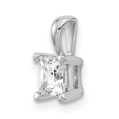 14k White Gold 3/4 carat Lab Grown Diamond VS/SI+ G+ Princess Complete Four Prong Pendant