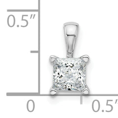 14k White Gold 3/4 carat Certified Lab Grown Diamond VS/SI+ G+ Princess Complete Four Prong Pendant