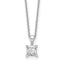 14k White Gold 3/4 carat Certified Lab Grown Diamond VS+ F+ Princess Complete 18 inch Four Prong Pendant Necklace