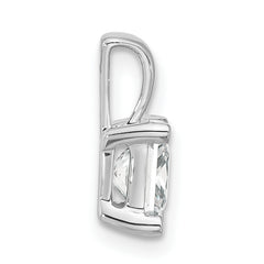 14k White Gold 1 1/2 carat Certified Lab Grown Diamond VS+ F+ Princess Complete Four Prong Pendant