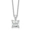 14k White Gold 2 carat Lab Grown Diamond VS+ F+ Princess Complete 18 inch Four Prong Pendant Necklace