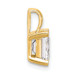 14k 2 carat Certified Lab Grown Diamond VS+ F+ Princess Complete Four Prong Pendant