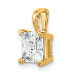 14k 2 carat Lab Grown Diamond VS/SI+ G+ Princess Complete Four Prong Pendant