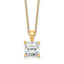 Tall Pendant Setting Princess Lab-Grown Diamond Necklace in 14K Yellow Gold (2 ct. tw.), 18 Inch - Sophia Jewelers