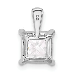 14k White Gold 2 1/2 carat Lab Grown Diamond VS+ F+ Princess Complete Four Prong Pendant