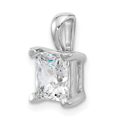 14k White Gold 2 1/2 carat Lab Grown Diamond VS+ F+ Princess Complete Four Prong Pendant