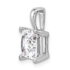 14k White Gold 3 carat Lab Grown Diamond VS+ F+ Princess Complete Four Prong Pendant