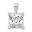 14k White Gold 5 carat Certified Lab Grown Diamond VS+ F+ Princess Complete Four Prong Pendant
