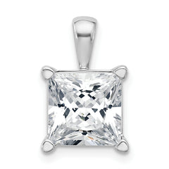 14k White Gold 5 carat Certified Lab Grown Diamond VS/SI+ G+ Princess Complete Four Prong Pendant