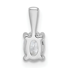 14k White Gold 1/2 carat Certified Lab Grown Diamond VS/SI+ G+ Oval Complete Four Prong Pendant
