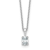 14k White Gold 1/2 carat Lab Grown Diamond VS/SI+ G+ Oval Complete 18 inch Four Prong Pendant Necklace